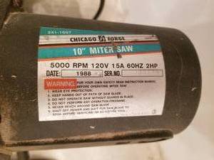 lot 518 image: Chicago Forge 10 Miter Saw Model 241-1037