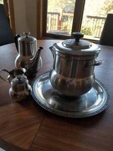 lot 380 image: Amazing Pewter Tea Service