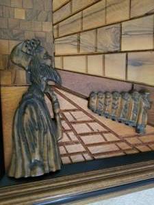 lot 278 image: Traditional Jewish Carved Wood Art- Wailing Wall
