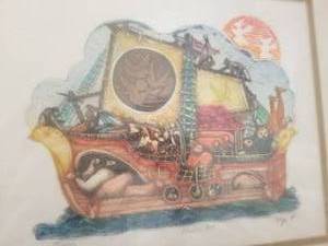 lot 16 image: Jewish Signed Art Print by Amram Ebgi- Noahs Ark