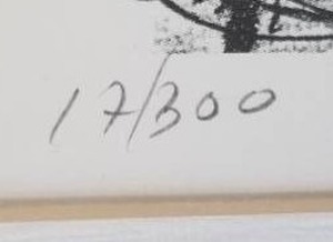 lot 25 image: Jewish Charcoal Art Lithograph by Salvador Ben Juya- Klayzmerins #1 - COA Included
