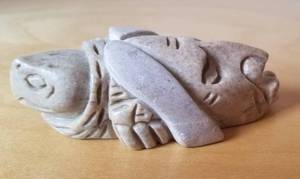 lot 204 image: Iroquois Signed Ha-Dje-He-Gwis Spirit Sculpture, Signed