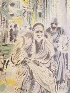 lot 24 image: Amazing Isaeli Signed Art Print by Shmuel Katz- Jewish Market
