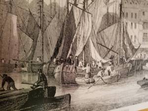 lot 294 image: Striking English Stainless Steel Printed Art- Billingsgate