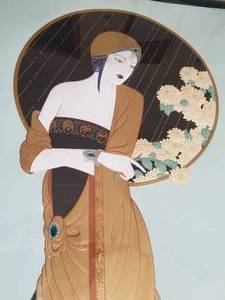 lot 4 image: Stunning Chinese Fine Art Serigraph by Lillian Shao Signed- Chrysanthemum Song