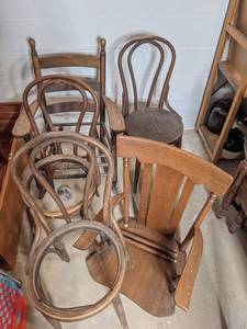 lot 137 image: Lot of Wood Chairs - Project Pieces