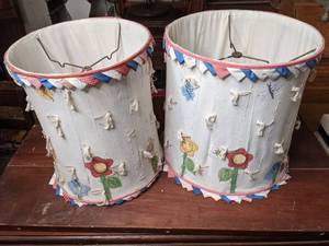 lot 140 image: Pair of Girly Fabric Lampshades