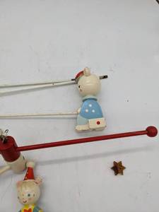 lot 61 image: 1950s Painted Wood Baby Mobile