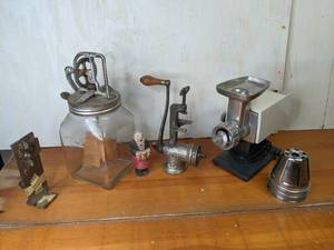 lot 15 image: Antique Dazey Butter Churn and Other Assorted Vintage Kitchen Items