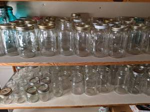 lot 92 image: Large Lot of Canning Jars in Various Sizes