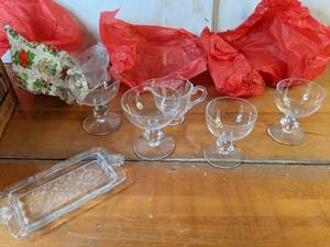 lot 81 image: Assorted Vintage Stemware and Serving ware