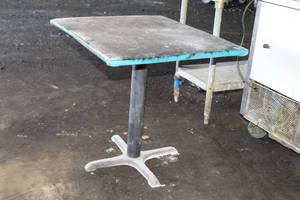 lot 235 image: Lot of (5) 30 Square Pedestal Dining Tables