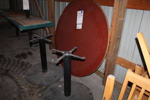 lot 233 image: Lot of (2) 53 Round Pedestal Dining Table wBase