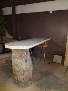 Stone Tabletop and Basalt Leg