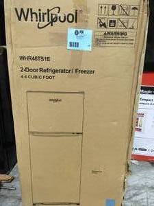 WHIRLPOOL 4.6 Cu. Ft. Mini Refrigerator with Dual Door True Freezer in Stainless Look SEE PICS