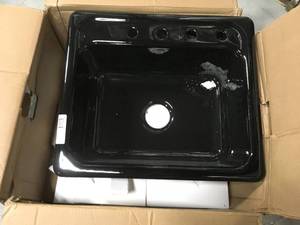 KOHLER Mayfield Drop-In Cast Iron 25 in. 4-Hole Single Bowl Kitchen Sink in Black SEE PICS
