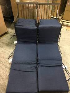 2 20 x 44 Sapphire Leala Texture Outdoor Dining Chairs with Cushions SEE PICS