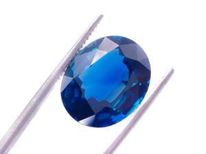 lot 1 image: A True Treasure An Impressive 12.90 Oval Cut Natural Blue Sapphire GIA Report $40,500 Retail