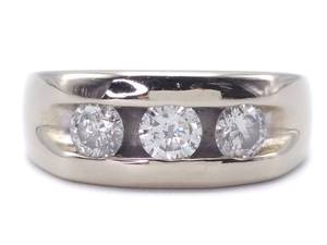 lot 6 image: Mens 1.25 Carat Diamond Band in 14k White Gold $5,500 Retail