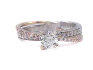 lot 14 image: Exquisite 34 Carat Cartier Styled Crossover Ring in 18k White & Rose Gold $3250 Retail