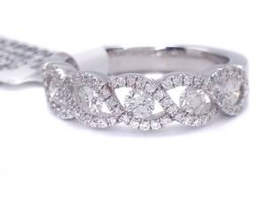 lot 16 image: Brand New Upscale .82 Carat Very Fine Fancy Diamond Band  Ring in 14k White Gold $3000 Retail