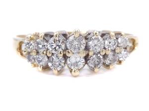 lot 22 image: Ladies 1.00 Carat Diamond Cluster Estate Ring in 14k Gold Ring $2000 Retail