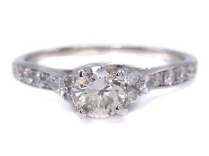 lot 23 image: Elegant .80 Carat Diamond Engagement Ring with Peek-a-Boo Diamonds in White Gold $1950 Retail