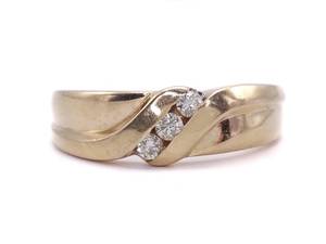 lot 25 image: Mens Channel Set Diamond Band  Ring in 14k Yellow Gold $1850 Retail