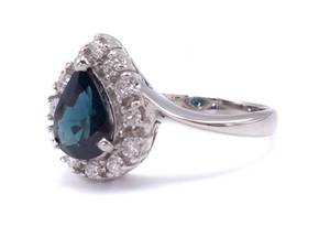 lot 9A image: Spectacular 1.38 Carat Natural Sapphire and Diamond Estate Ring in Platinum $7500 Retail