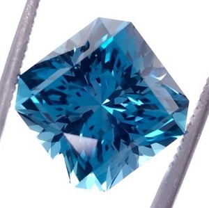 lot 5B image: 17.67 Carat Designer Cut Brazilian Tahoe Blue Topaz Design by Marco Voltolini