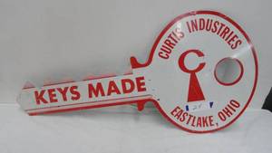 Vintage Curtis Industries Keys Made Tin Sign