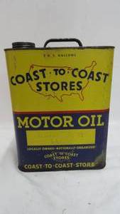Vintage Coast-To-Coast 2 gal Motor Oil Can