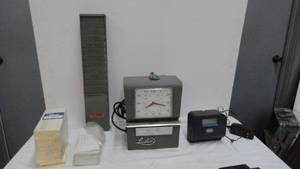 Lathem Time Clocks 2 Count, Time Cards, Time Card Rack