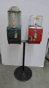Vintage Double Candy Machine With Stand