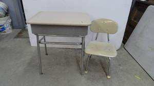 Vintage Kids School Desk & Chair