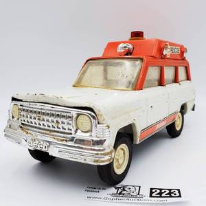 lot 223 image: Vintage Tonka Jeep Wagoneer Rescue Ambulance 1970s Steel w Stickers