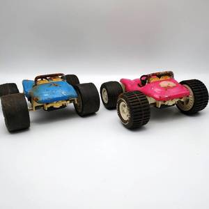 lot 238 image: Vintage 1960s Tonka Pressed Steel Convertible Dune Buggy Rare Magenta and Blue