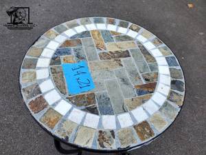 Stone Topped Circular End Table
