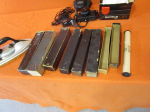 lot 19 image: Vintage Music Rolls, Iron, Camera