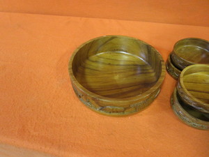 lot 29 image: Wood Bowls & Mask