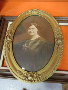 lot 52 image: Vintage Domed Glass Portrait, Shadowbox, Art Frames