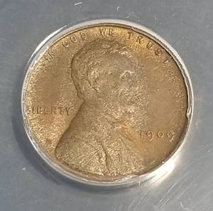 1909-VDB US WHEAT CENT MS63 BRN ANACS