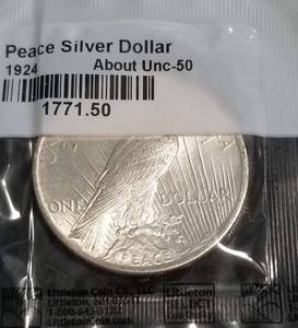1924 PEACE SILVER DOLLAR AS PICTURED