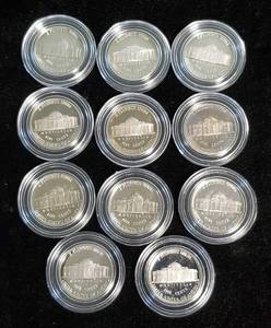 GROUP OF 11 PROOF JEFFERSON NICKELS IN AIRTITES GOOD MIX OF DATES