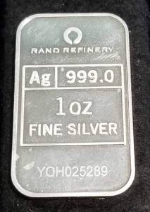 1 TROY OZ. .999 FINE SILVER BAR 2014 RAND REFINERY HORSE