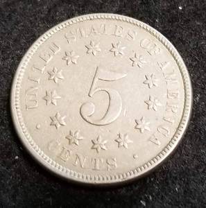 1869 US SHIELD NICKEL XF