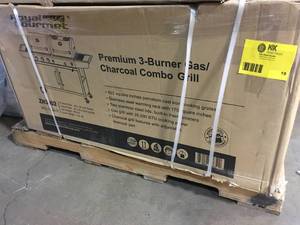 lot 19 image: ROYAL GOURMET 3-Burner Propane Gas and Charcoal Combo Grill SEE PICS