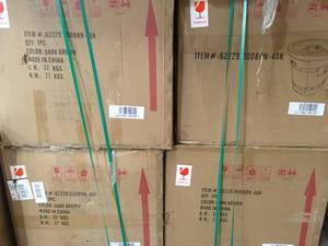lot 40 image: Pallet with 4 brand New Quincy 25 in. x 24 in. Circular MGO Propane Fire Pit in Dark Brown Retail Value $1500