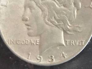 1934 S Peace Dollar