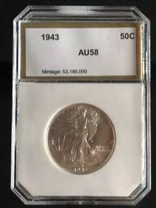 1943 P Walking Liberty Half Dollar AU58